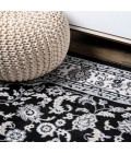 Palmette Modern Persian Floral Cream/Gray/Black 2 ft. x 8 ft. Runner Rug