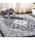 Palmette Modern Persian Floral Cream/Gray/Black 3 ft. x 5 ft. Area Rug