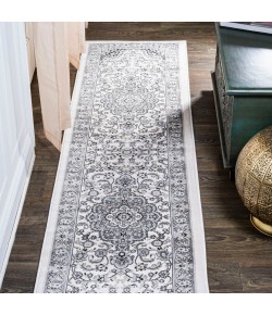 Jonathany Modern Persian MDP503C Gray/Cream Area Rug 2 ft. X 10 ft. Runner