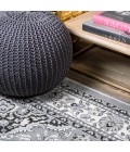 Palmette Modern Persian Floral Gray/Cream 5 ft. x 8 ft. Area Rug