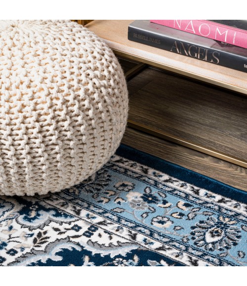 MODERN PERSIAN Area Rug Palmette Modern Persian Floral Navy/Blue 3 ft. x 5 ft. Area Rug