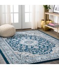 MODERN PERSIAN Area Rug Palmette Modern Persian Floral Navy/Blue 3 ft. x 5 ft. Area Rug