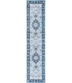 Jonathany Modern Persian MDP503E Blue/Navy Area Rug 2 ft. X 10 ft. Runner