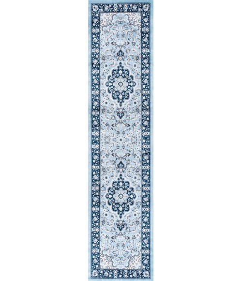MODERN PERSIAN Area Rug Palmette Modern Persian Floral Blue/Navy 2 ft. x 10 ft. Runner Rug
