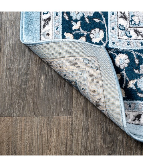 MODERN PERSIAN Area Rug Palmette Modern Persian Floral Blue/Navy 4 ft. x 6 ft. Area Rug