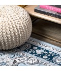 MODERN PERSIAN Area Rug Palmette Modern Persian Floral Blue/Navy 4 ft. x 6 ft. Area Rug
