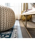 MODERN PERSIAN Area Rug Palmette Modern Persian Floral Blue/Navy 2 ft. x 10 ft. Runner Rug