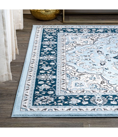 MODERN PERSIAN Area Rug Palmette Modern Persian Floral Blue/Navy 4 ft. x 6 ft. Area Rug