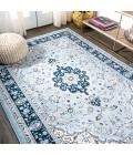MODERN PERSIAN Area Rug Palmette Modern Persian Floral Blue/Navy 4 ft. x 6 ft. Area Rug