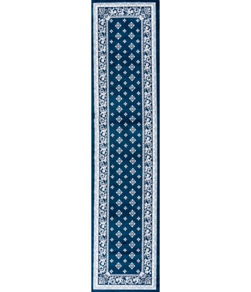 Acanthus French Border Navy/Blue 2 ft. x 10 ft. Runner Rug