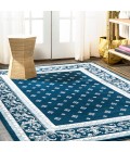 Acanthus French Border Navy/Blue 3 ft. x 5 ft. Area Rug