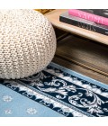 MODERN PERSIAN Area Rug Acanthus French Border Blue/Navy 4 ft. x 6 ft. Area Rug