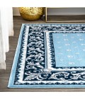 MODERN PERSIAN Area Rug Acanthus French Border Blue/Navy 4 ft. x 6 ft. Area Rug