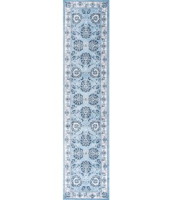 Jonathany Modern Persian MDP505A Blue/Cream Area Rug 2 ft. X 8 ft. Runner