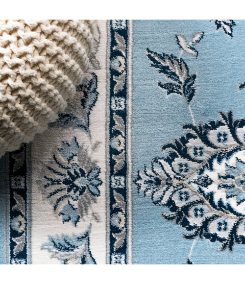 Cherie French Cottage Blue/Cream 2 ft. x 10 ft. Runner Rug