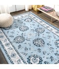Cherie French Cottage Blue/Cream 4 ft. x 6 ft. Area Rug