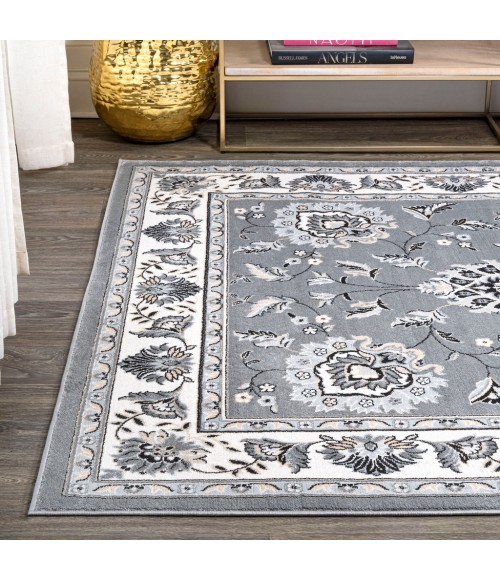 MODERN PERSIAN Area Rug Cherie French Cottage Gray/Cream 4 ft. x 6 ft. Area Rug