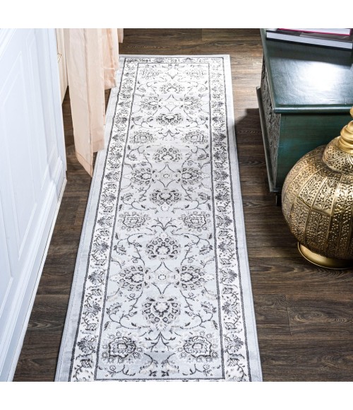MODERN PERSIAN Area Rug Cherie French Cottage Light Gray/Cream 2 ft. x 10 ft. Runner Rug