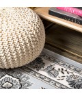MODERN PERSIAN Area Rug Cherie French Cottage Light Gray/Cream 4 ft. x 6 ft. Area Rug
