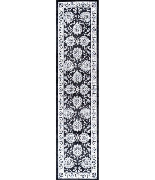 MODERN PERSIAN Area Rug Cherie French Cottage Black/Cream 2 ft. x 8 ft. Runner Rug