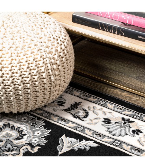 MODERN PERSIAN Area Rug Cherie French Cottage Black/Cream 2 ft. x 8 ft. Runner Rug