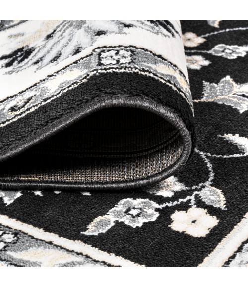 MODERN PERSIAN Area Rug Cherie French Cottage Black/Cream 2 ft. x 8 ft. Runner Rug