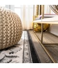 MODERN PERSIAN Area Rug Cherie French Cottage Black/Cream 2 ft. x 8 ft. Runner Rug