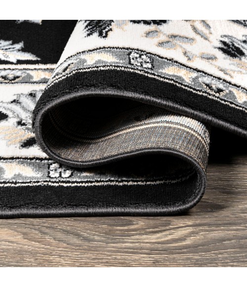 MODERN PERSIAN Area Rug Cherie French Cottage Black/Cream 2 ft. x 8 ft. Runner Rug