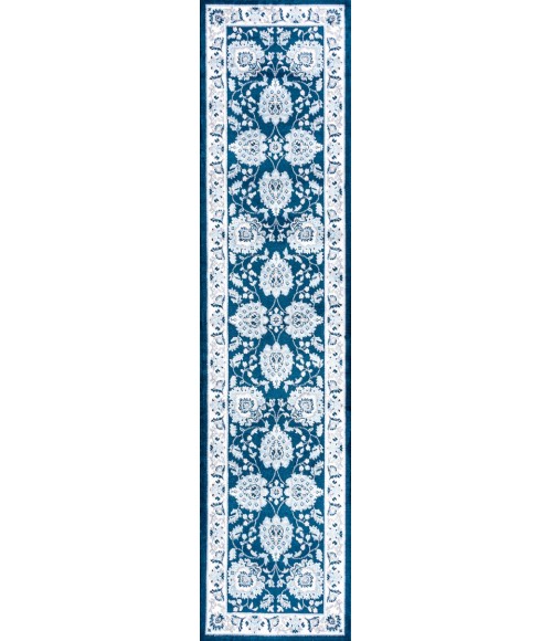 MODERN PERSIAN Area Rug Cherie French Cottage Navy/Ivory 2 ft. x 8 ft. Runner Rug