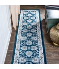 MODERN PERSIAN Area Rug Cherie French Cottage Navy/Ivory 2 ft. x 8 ft. Runner Rug