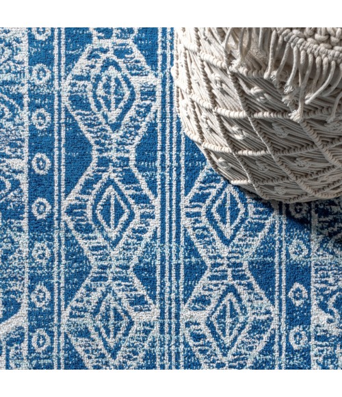 MOROCCAN HYPE Area Rug Modern Persian Boho Vintage Tribal Blue/Gray 8 ft. x 10 ft. Area Rug