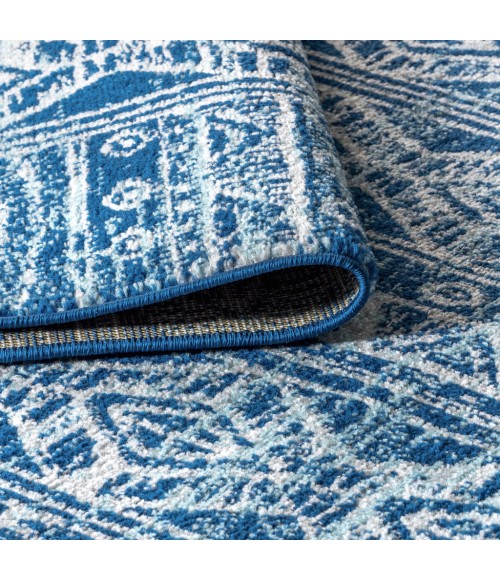 MOROCCAN HYPE Area Rug Modern Persian Boho Vintage Tribal Blue/Gray 8 ft. x 10 ft. Area Rug
