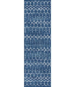 Jonathany Moroccan Hype MOH101A Blue/White Area Rug 2 ft. 3 in. X 8 ft. Runner