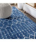 Moroccan HYPE Boho Vintage Diamond Blue/White 4 ft. x 6 ft. Area Rug