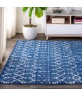Moroccan HYPE Boho Vintage Diamond Blue/White 4 ft. x 6 ft. Area Rug