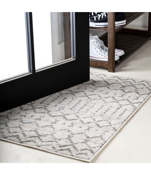 MOROCCAN HYPE Area Rug Moroccan HYPE Boho Vintage Diamond Cream/Gray 2 ft. x 3 ft. Area Rug