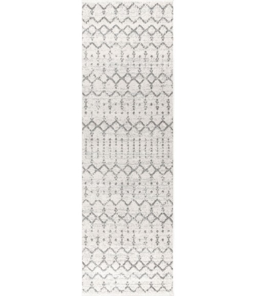 MOROCCAN HYPE Area Rug Moroccan HYPE Boho Vintage Diamond Cream/Gray 2 ft. x 16 ft. Runner Rug
