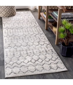 Jonathany Moroccan Hype MOH101B Cream/Gray Area Rug 2 ft. 7 in. X 16 ft. Runner