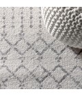 MOROCCAN HYPE Area Rug Moroccan HYPE Boho Vintage Diamond Cream/Gray 5 ft. x 8 ft. Oval Area Rug