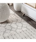 MOROCCAN HYPE Area Rug Moroccan HYPE Boho Vintage Diamond Cream/Gray 5 ft. x 8 ft. Oval Area Rug