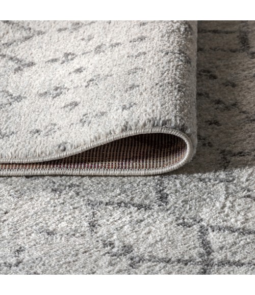 MOROCCAN HYPE Area Rug Moroccan HYPE Boho Vintage Diamond Cream/Gray 5 ft. x 8 ft. Oval Area Rug