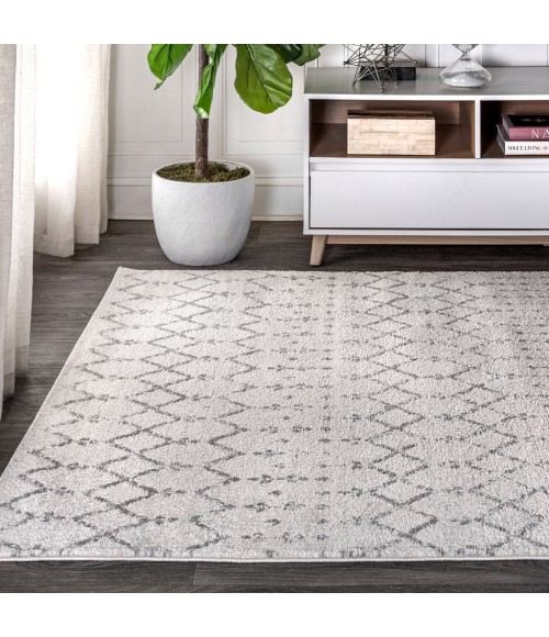 MOROCCAN HYPE Area Rug Moroccan HYPE Boho Vintage Diamond Cream/Gray 8 ft. x 10 ft. Area Rug