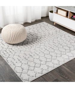 Jonathany Moroccan Hype MOH101B Cream/Gray Area Rug 6 ft. X 6 ft. Square