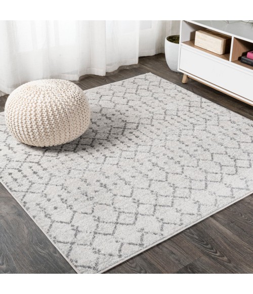 MOROCCAN HYPE Area Rug Moroccan HYPE Boho Vintage Diamond Cream/Gray 6' Square Area Rug