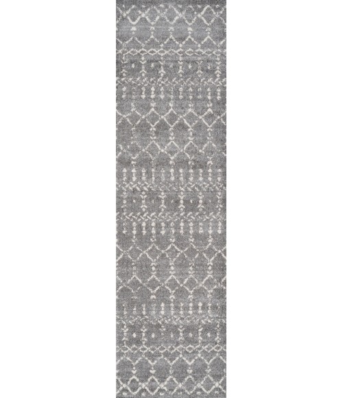 MOROCCAN HYPE Area Rug Moroccan HYPE Boho Vintage Diamond Gray/Ivory 2 ft. x 10 ft. Runner Rug