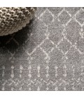 MOROCCAN HYPE Area Rug Moroccan HYPE Boho Vintage Diamond Gray/Ivory 8 ft. x 10 ft. Area Rug