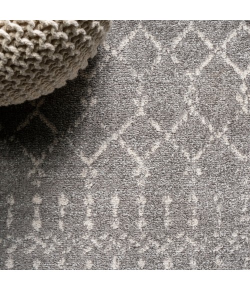 MOROCCAN HYPE Area Rug Moroccan HYPE Boho Vintage Diamond Gray/Ivory 8 ft. x 10 ft. Area Rug