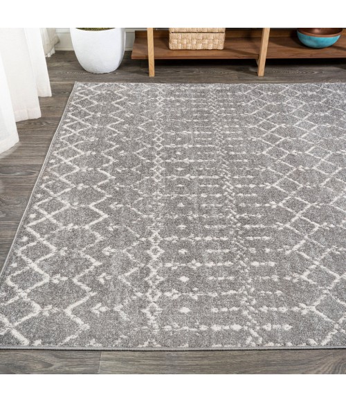 MOROCCAN HYPE Area Rug Moroccan HYPE Boho Vintage Diamond Gray/Ivory 8 ft. x 10 ft. Area Rug