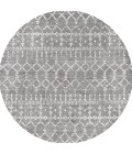 MOROCCAN HYPE Area Rug Moroccan HYPE Boho Vintage Diamond Gray/Ivory 5' Round Area Rug