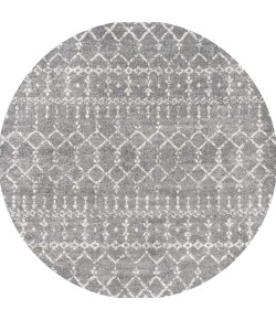 Jonathany Moroccan Hype MOH101C Gray/Ivory Area Rug 5 ft. X 5 ft. Round